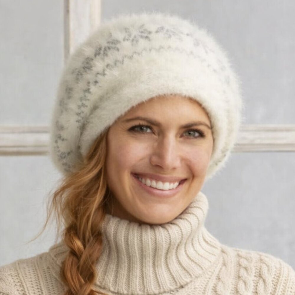 Like New, Angora Rabbit Fur Knit Winter Beret - Picture 3 of 16